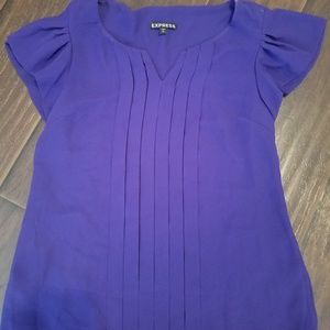 Express Womens Purple Pleated Blouse